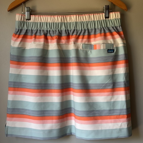 Kavu Windswell Cool Stripe Skirt Size L Pull On Pockets Quick Dry UV Protection - Picture 2 of 6